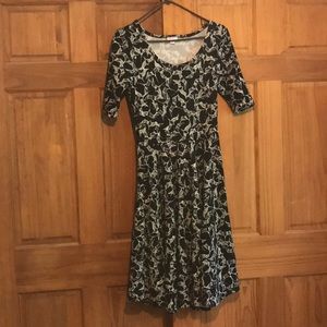 50’s style black and white midi dress